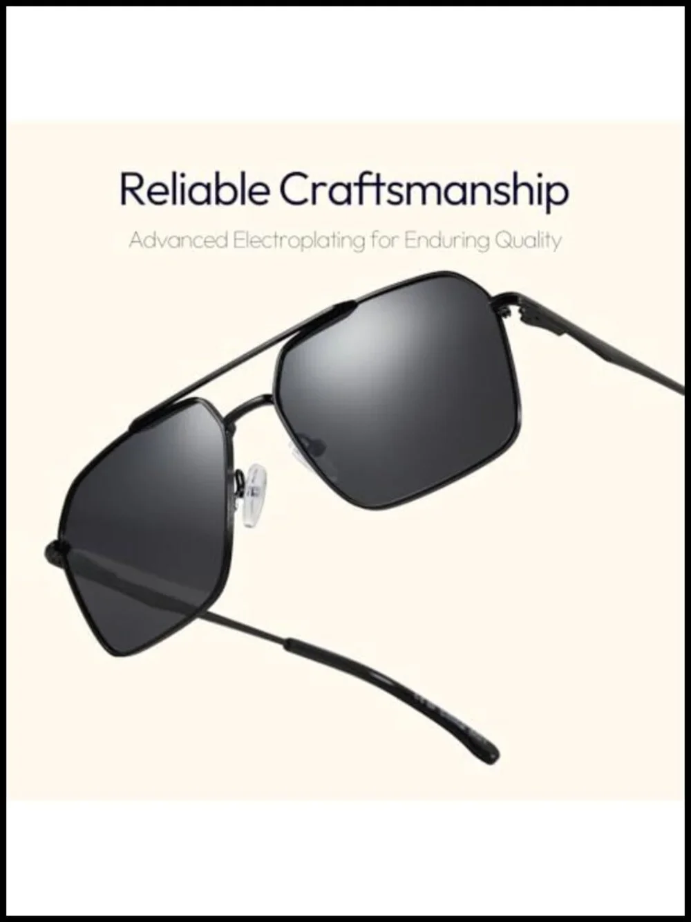 Polarized Aviator Sunglasses for Men - UV400 Anti-Glare Metal Frame Driving